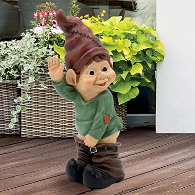 Image of GardenKraft Caught with His Pants Down Garden Elf Statue