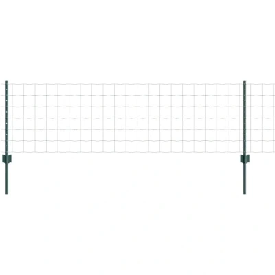 Image of vidaXL Euro Fence with 22 U Posts Green 0,6x50 m Steel