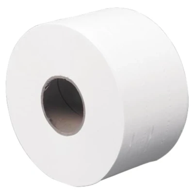 Image of ABENA Jumbo Toilet Roll 2 Layers 170m X 10cm ø18cm White 100% Cellulose Super Soft Tissue Eco Friendly Rolls Max Absorbency Paper Embossed