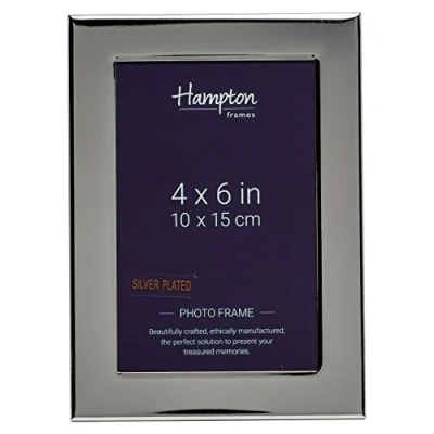 Image of Hampton Frames WOBURN 4x6 (10x15cm) Silver Picture Photo Frame Glass WA7446