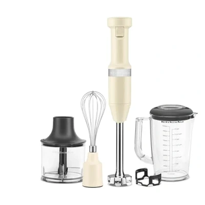 Image of KitchenAid Hand Blender With Accessories 5khbv83 Cream