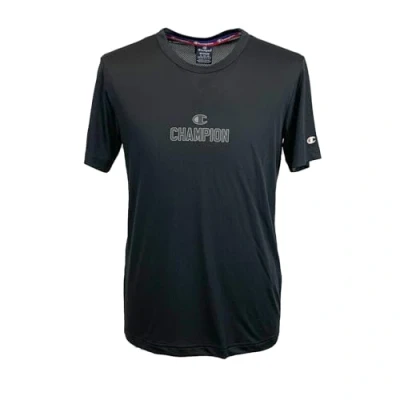 Image of Champion Men&#039;s Legacy Modern Basketball at The Gym Micromesh S/S Crewneck T Shirt, Black, L