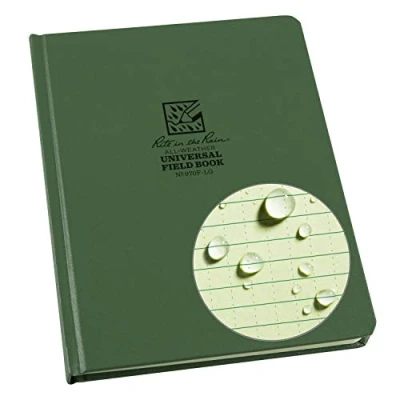 Image of Rite in the Rain Weatherproof Hard Cover Notebook, 6.75&quot; x 8.75&quot;, Green Cover, Universal Pattern (No. 970F LG)