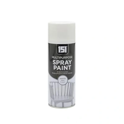Image of PNJB Multi Purpose White Matt Spray Paint, Aerosol Quick Drying, Ideal for Metal, Plastic, Wood, Interior &amp; Exterior Use, 400ml, (1PCS)