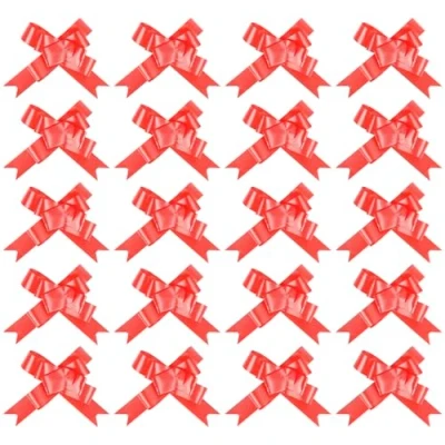 Image of LOVETRENDS Pull Bows Red Pack of 20 Ribbons for Making Butterfly Great Present Wrapping and as a Party Decoration