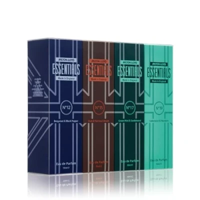 Image of Milton Lloyd ESSENTIALS No 12, 15, 17 and 19 Luxury Mens Fragrances, Set of 4 x 50ml Eau de Parfum Men, Aftershave Gift Set, Perfume for Men Long Lasting Fragrance