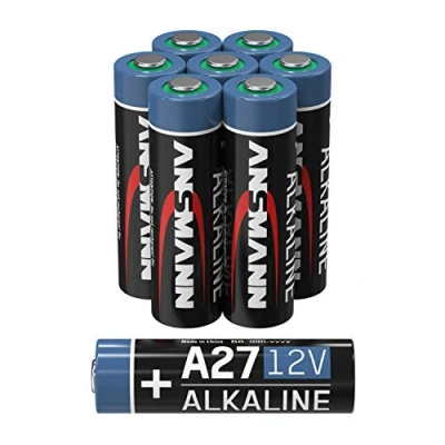 Image of ANSMANN A27 12 V Alkaline Battery Pack of 8 MN27 Batteries Especially Suitable for Alarm Systems, Garage Door Openers, Remote Control and Much More Disposable