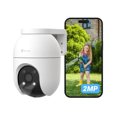 Image of EZVIZ No Monthly Fee Security Camera Outdoor, PTZ 360, 512 GB SD Card, Human/Vehicle Detection, 1080P Starlight Color Night Vision, Auto Track, Home Wi Fi CCTV System, Alexa/Google (C8c 2MP)