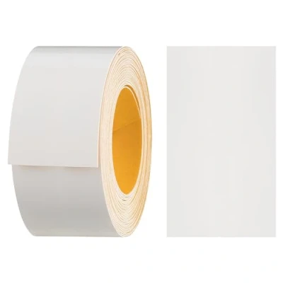 Image of haggiy Melamine edgebanding tape self adhesive 40mm x 5m I Secure hold without ironing thanks to acrylic Edge banding, veneer for shelves/wood panels (white gloss)