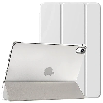 Image of PROTech Case for iPad 10th Generation 2022, Slim Stand Cover Gen 10.9 inch, Support Touch ID, Auto Wake/Sleep Smart Shell with Translucent Back (White)
