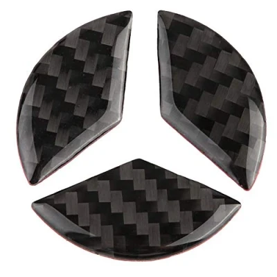 Image of KSTE Carbon Fiber Steering Wheel Logo Sticker, Compatible with Mercedes C Class W204 2005 2012