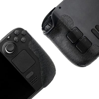 Image of Controller Grip for Steam Deck,Textured Skin kit,for Deck Anti Skid Sweat Absorbent Controllers Handle Grips, Buttons (Normal Obsidian Black)