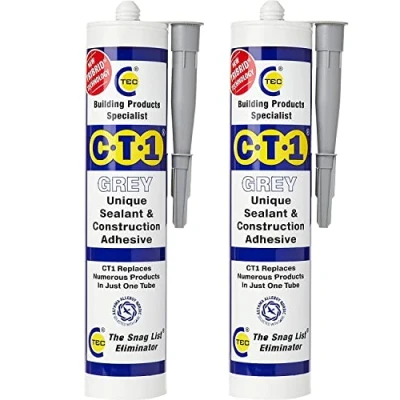 Image of CT1 Building Sealant &amp; Adhesive Snag Tube for Virtually Any Material (Grey Twin Pack) (CT1