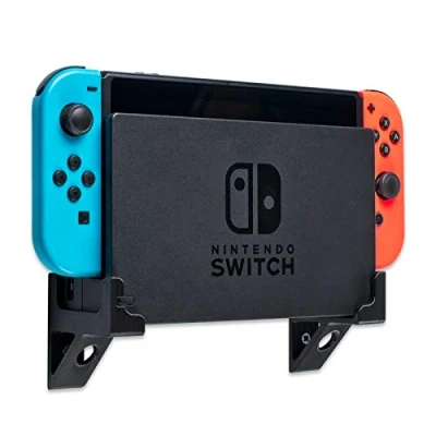 Image of P3D Lab Wall Mount for Nintendo Switch Dock, Bracket Black: A Perferctly Sized, Strong, &amp; Secure Home Your Console 3 Years Warranty Made in UK