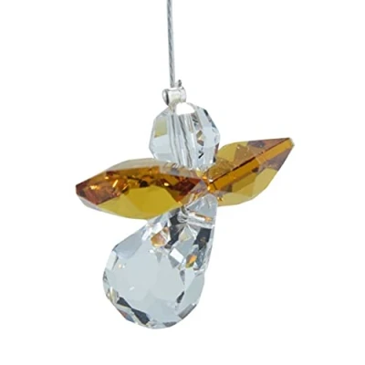 Image of Hanging Crystal Guardian Angel Birthstone Suncatcher NOVEMBER TOPAZ Embellished with Swarovski Crystals