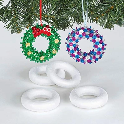 Image of Baker Ross ET311 Mini Polystyrene Rings Value Pack for Kids Arts Ideal Model Making, Crafting, Gifts, Keepsakes and More (Pack of 10), Assorted