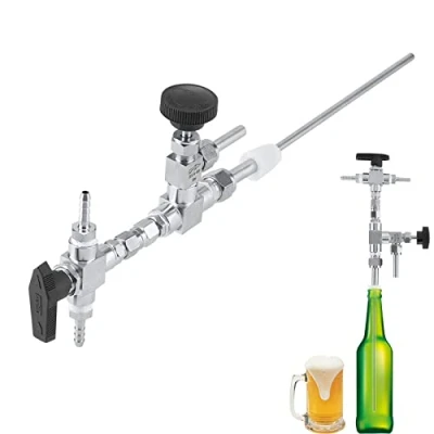 Image of TOPINCN Beer Bottle Filler, Stainless Steel Counter Pressure Filler Home Brewed Filling Machine Handmade CO2 Brewing Kit
