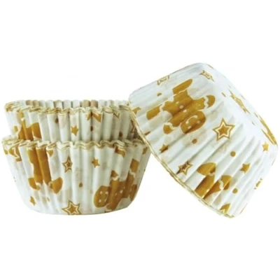 Image of LGT Gingerbread Man Cupcake Cases. Pack of 75. Christmas Cupcake/Muffin Cases