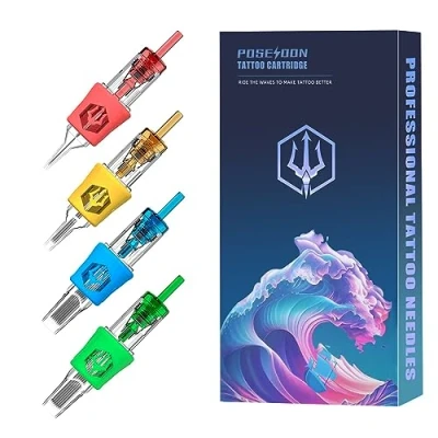Image of POSEIDON Tattoo Cartridges Needles 20PCS with Membrane Safety Disposable # 12 Standard Round Liner Needle for Pen(1207RL)