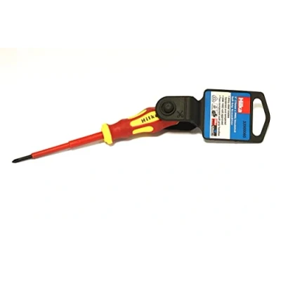 Image of Hilka 33900060 60mm PH0 VDE Screwdriver Insulated, Red/Yellow