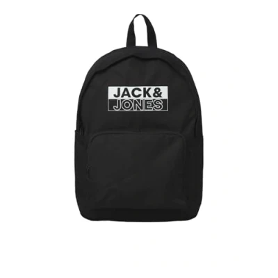 Image of JACK &amp; JONES Bag Rucksack School Backpack Zip Pockets Black Blue Navy (Black)