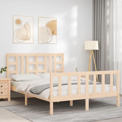Image of vidaXL Bed Frame without Mattress 140x200 cm Solid Wood Pine