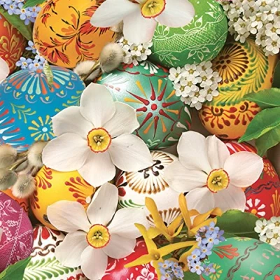 Image of DAISY 3 Ply Spring Flowers Tissue Paper Napkins Serviettes for Decoupage Lunch 33cm x Pack of 20 (Collection Crocuses)
