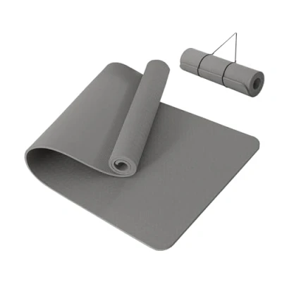 Image of Good Nite Yoga Mat Thick 10 mm Exercise Mats TPE For Women &amp; Men Non Slip Gym Home Fitness Workout Pilates 183 * 61 1 cm (Grey)