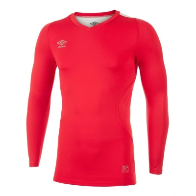 Image of Umbro Mens Elite V Neck Base Layer Top (Vermillion) Multicolour Size 2XL