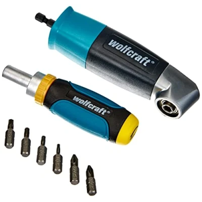 Image of wolfcraft Drawer Screwdriver Set, 8 Pcs. I 1001000 Set for drilling and screwing in difficult to access places
