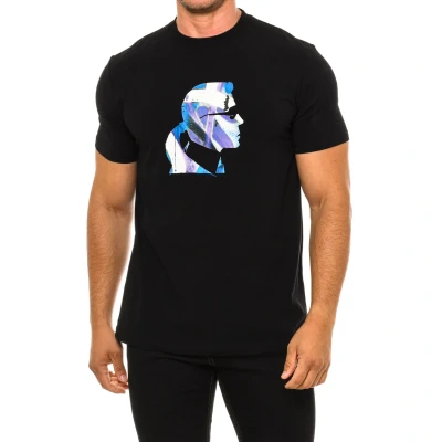 Image of KARL Lagerfeld Crewneck Print Tshirt, Men&#039;s, Size: Small, Black