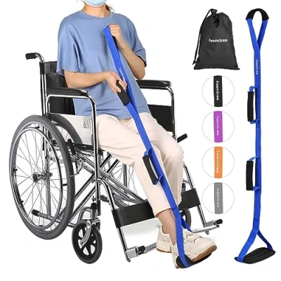 Image of 39 Inch Long Leg Lifter Strap with Padded Handgrips and Foot Loop,Rigid Hip&amp;Knee Replacement Surgery Recovery Kit,Mobility Aids Tool Easily Get in Out of Bed,Car,Wheelchair