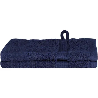 Image of vidaXL Guest Towel 2 pcs Navy blue 15 x 21 cm Cotton
