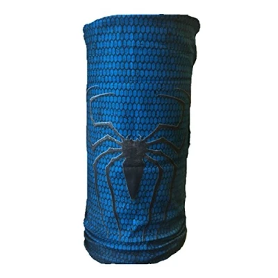 Image of Multifunction Neckwarmer, Snood, Hat, Scarf and Hood with Blue Spider print by Monogram