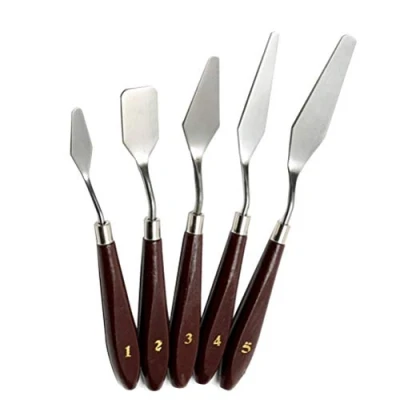 Image of 5 Pieces Painting Mixing Scraper,Stainless Steel Artist Oil Palette Knife Spatula Paint Art