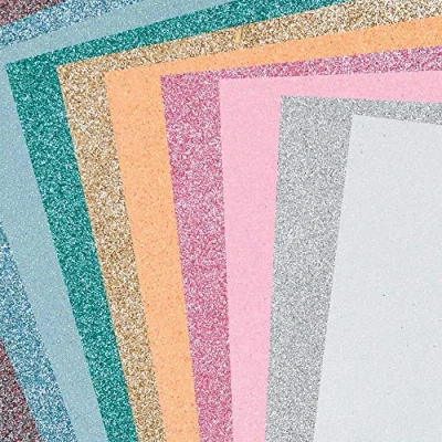 Image of CRAFTY CAPERS 10 Assorted Sheets of A4 Pastel Glitter Craft Foam 2mm Thick