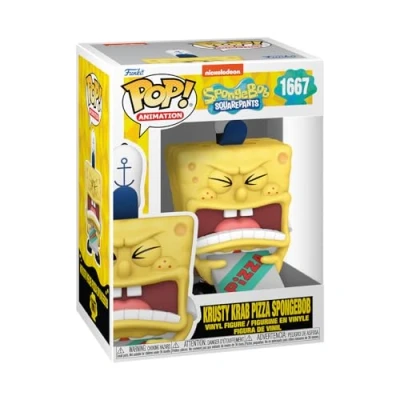 Image of Funko Pop! Plush: Spongebob Squarepants 25th Anniversary with Pizza Collectable Soft Toy Birthday Gift Idea Official Merchandise Kids and Adults Ideal for TV Fans