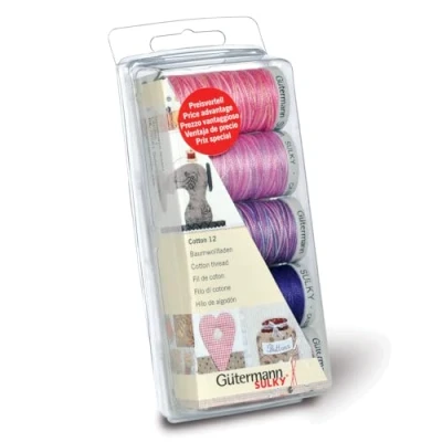 Image of Gutermann Thread Set: Machine Embroidery Cotton 12 Berry