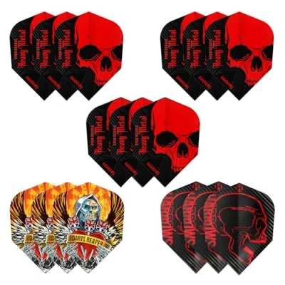 Image of Harrows Darts Flights (15 Total) I 100 Micron Dart Premium Extra Strong Made in UK Professional (Heavy Metal Pack)