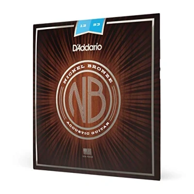 Image of D&#039;Addario Guitar Strings Acoustic Nickel Bronze For 6 String Increased Corrosion Resistance Full Tonal Spectrum NB1253 Light, 12 53
