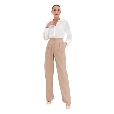Image of Trendyol FeMan Basics High Waist Wide Leg Trousers