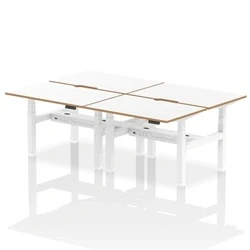 Image of Air B2B Oslo 1200x800 Adjustable 4P Bench Desk Wood Edge White/White