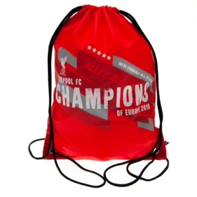 Image of Liverpool Fc Champions of Europe Red Drawstring Swimming Gym Swim Bag