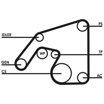 Image of CT974K1 Timing belt kit CONTITECH 145 ROVER: 75, LOTUS: Elise S1, MG: MG ZR Hatchback