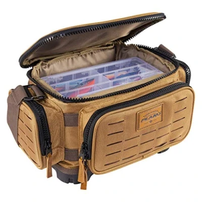 Image of Plano Guide Series 3500 Tackle Bag, Beige, Includes 5 Stowaway Organization Boxes, Premium Soft Fishing Storage, Waterproof &amp; Non Skid Base