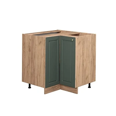 Image of Vicco Corner cabinet Fame Line, Green Gold Country House/Gold power oak, 80.5 cm without worktop