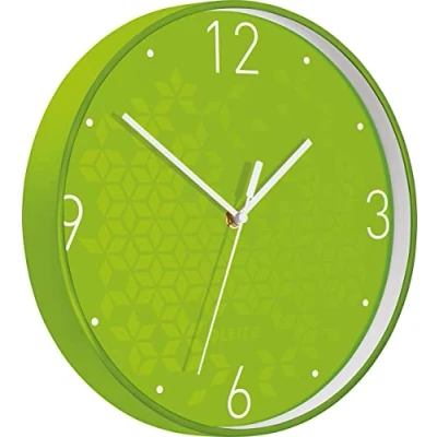 Image of Leitz WOW Quartz Wall Clock, Perfect for Office, Kitchen, Living room and Bathroom, 29 cm Green