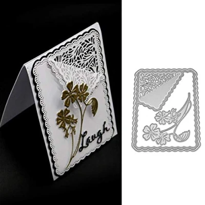 Image of Lace Flower Metal Crafts Cutting Die Cuts, DIY Template Maple Scrapbook Cards Dies Cut Stencils for Embossing Card Making Decorative Paper Scrapbooking