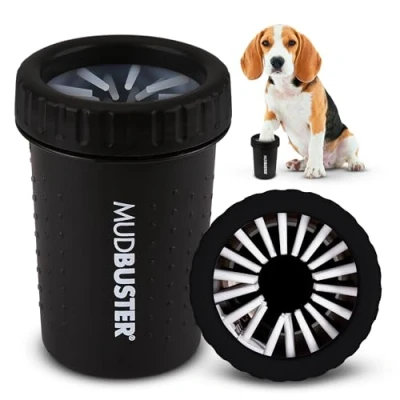 Image of Dexas MudBuster Portable Dog Paw Washer/Paw Cleaner, Medium, Matte Black Special Edition
