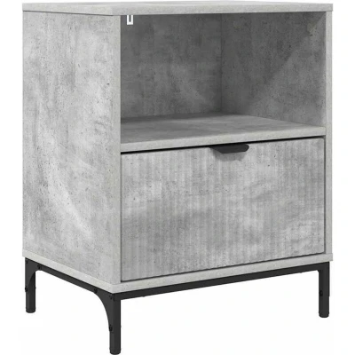 Image of vidaXL Bedside Table Concrete grey 49 x 36 61 cm Engineered wood